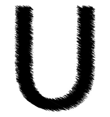 Karalama Alfabe harf - u