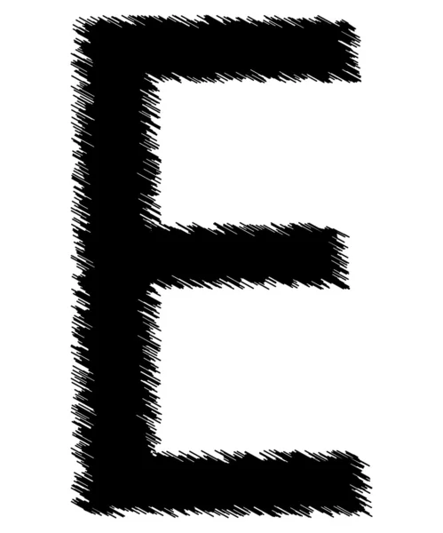 Scribble alfabet brief - e — Stockfoto