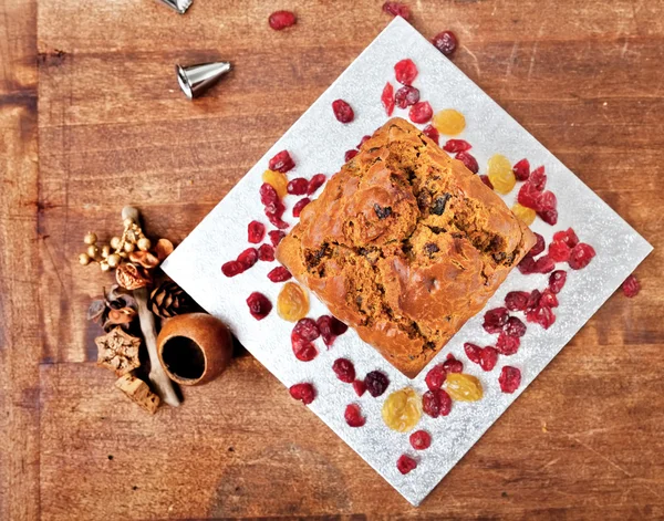 Christmas cake from above — Stock Photo, Image