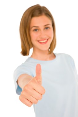 başparmak ile genç kız