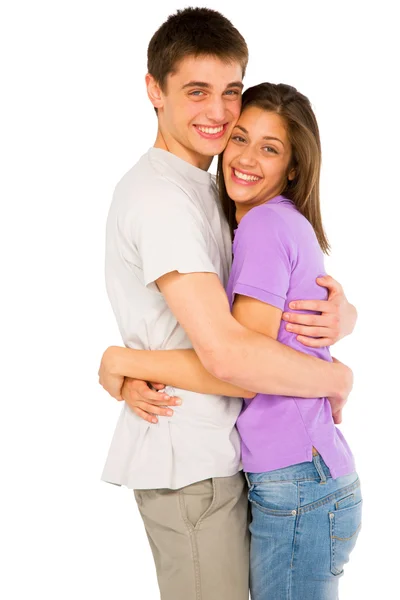 Coppia di adolescenti abbracciati — Foto Stock