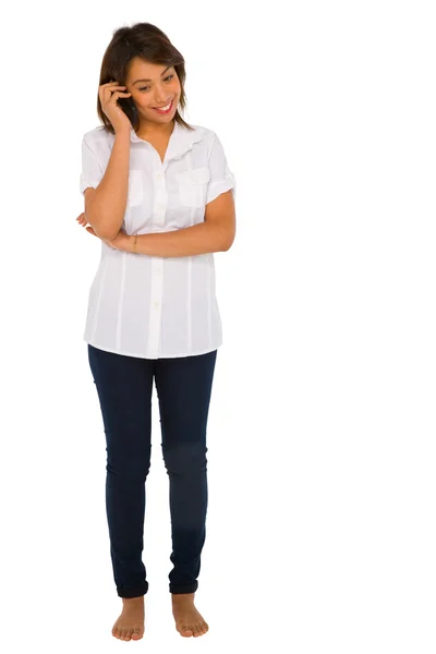 Teenage girl with smartphone — Stock Photo, Image