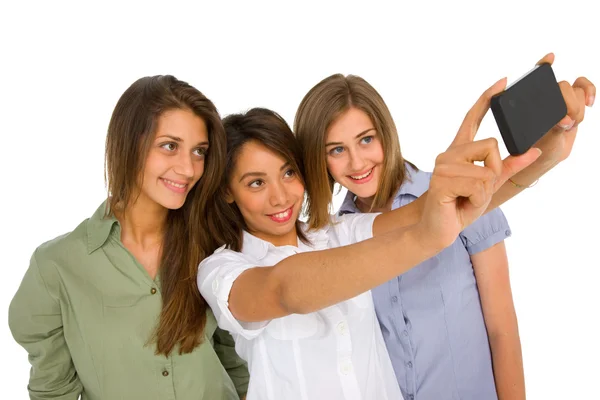 Teenager girls with smartphone — Stock Photo, Image