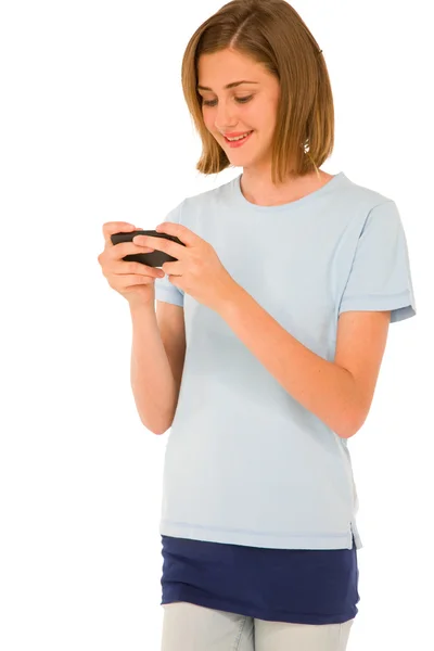 Chica adolescente con teléfono inteligente —  Fotos de Stock