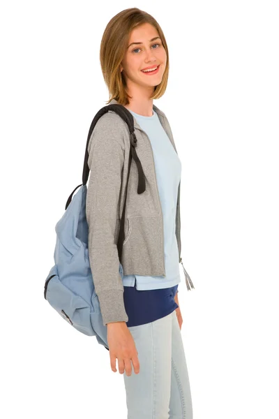 Menina adolescente com mochila — Fotografia de Stock