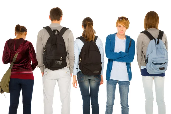 Estudantes adolescentes com mochila — Fotografia de Stock