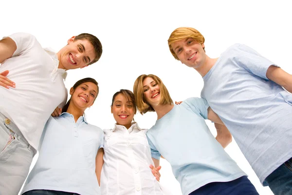 Group of teenagers in huddle — Stock Photo, Image