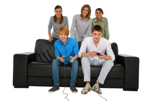 Adolescentes jugando con playstation — Foto de Stock