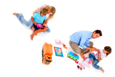 Couple playing with children clipart