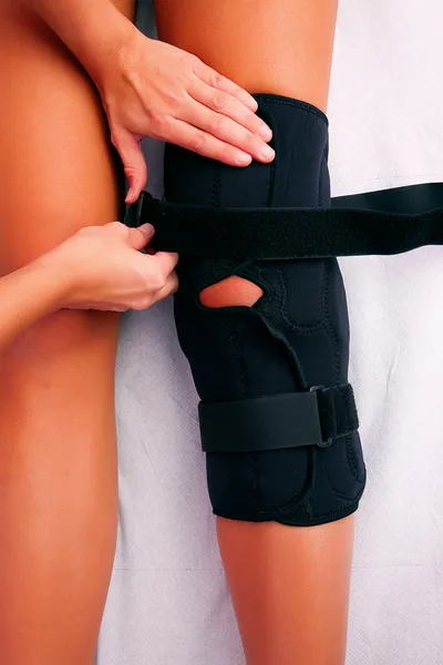 Physiotherapy knee brace — Stok fotoğraf