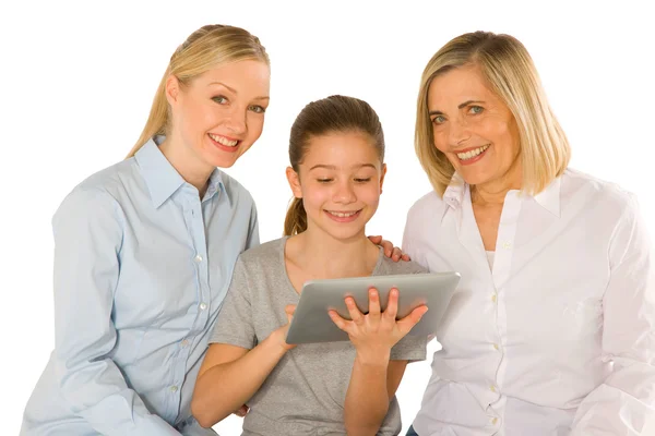 Famiglia utilizzando tablet pc — Foto Stock