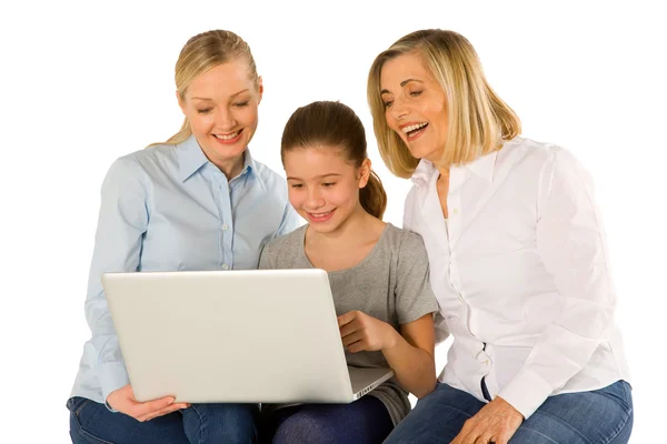 Семья с помощью планшета PC — стоковое фото