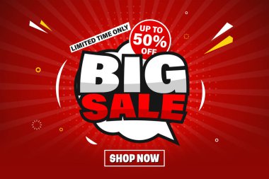 Web veya sosyal medya için büyük satış afişi şablonu tasarımı.