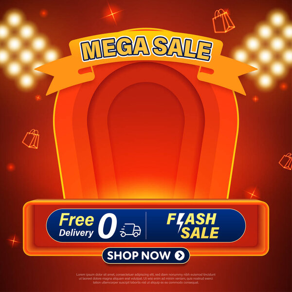 Дизайн баннеров Mega sale для веб-сайтов или социальных сетей.