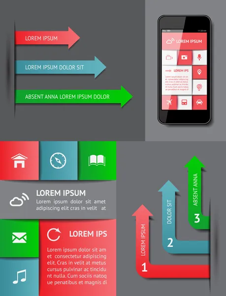 Infografica ed elementi web — Vettoriale Stock