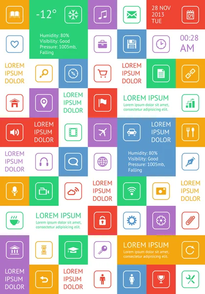 Ui and web elements including flat design — Stock Vector
