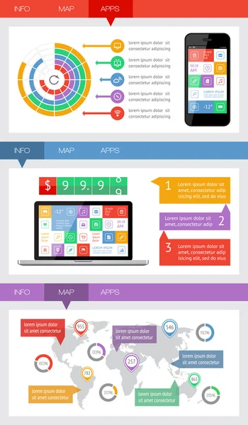 kullanıcı arabirimi, infographics ve web öğelerinin düz tasarımı da dahil olmak üzere