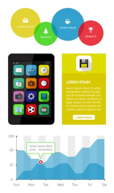 kullanıcı arabirimi, infographics ve web elemanları