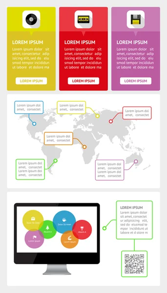 Ui, infographie et éléments web — Image vectorielle