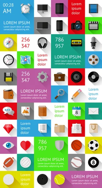 UI, infografiky a webové prvky včetně plochý design — Stockový vektor