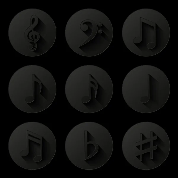 Notas musicales. Conjunto de iconos — Vector de stock