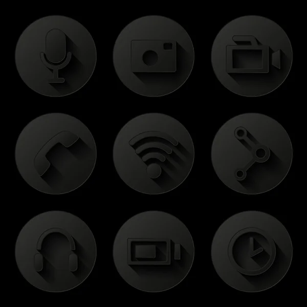 Conjunto de iconos multimedia — Vector de stock
