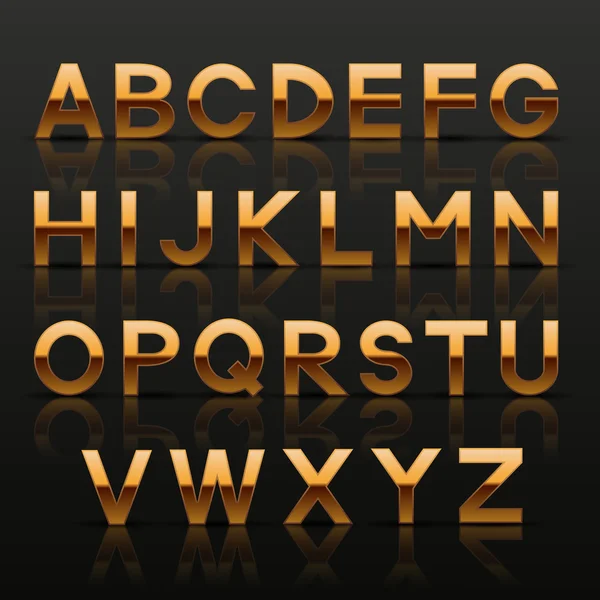 Dekoratif altın alfabesi — Stok Vektör