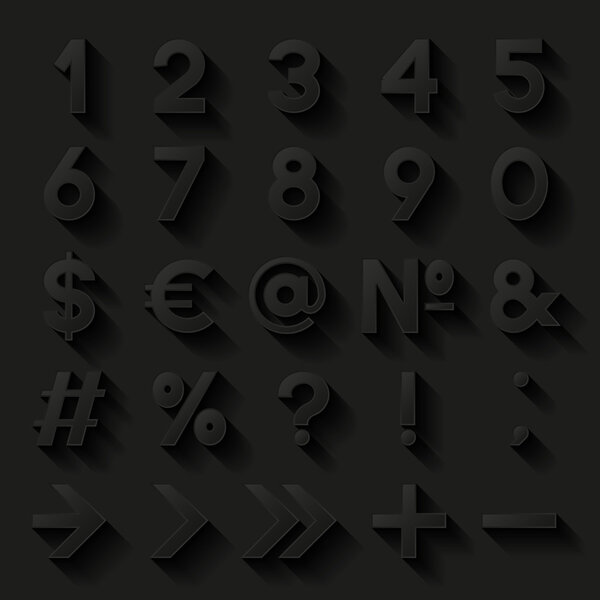 Набор декоративных чисел и символов
