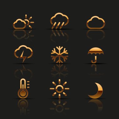 Altın weather simge seti