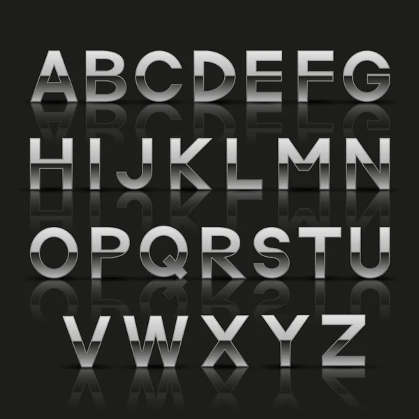 Alphabet décoratif argenté — Image vectorielle