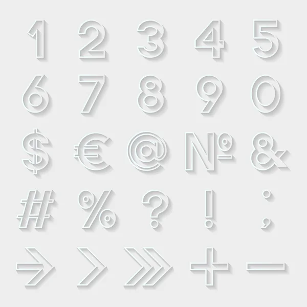 Set of decorative numbers and symbols — Stock Vector