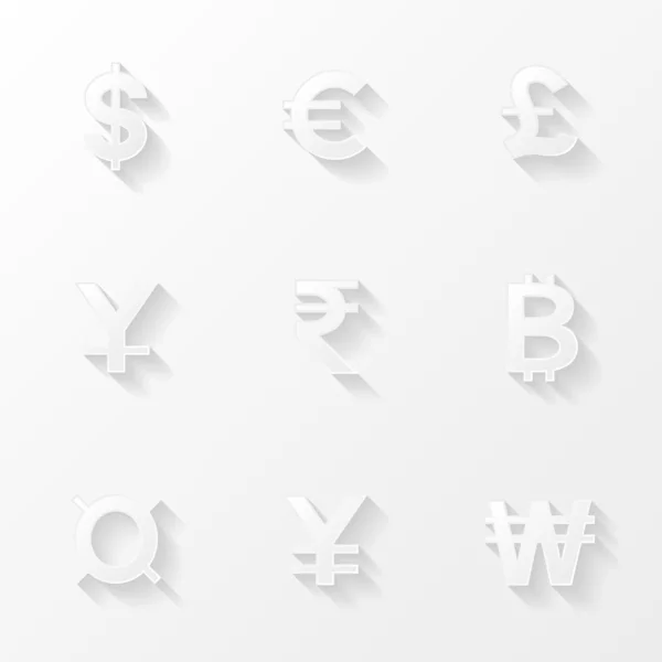 ? měny ikony nastavit — Stockový vektor