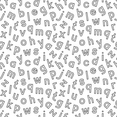 Alfabeyle kusursuz desen. Vektör illüstrasyonu