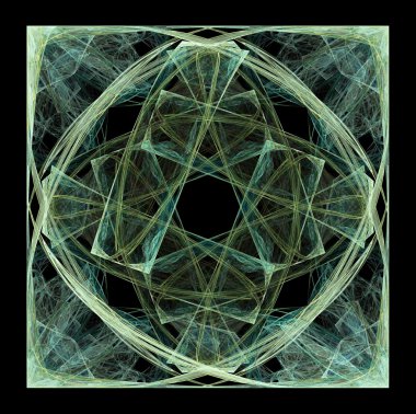 soyut fractal sanat yeşil kare kapış nesne