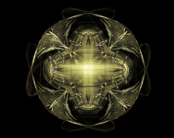 Abstract Fractal Art Green Physics Warp Object — Stok fotoğraf