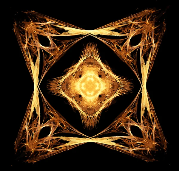 Objeto de ouro diamante arte fractal de vetor abstrato — Vetor de Stock