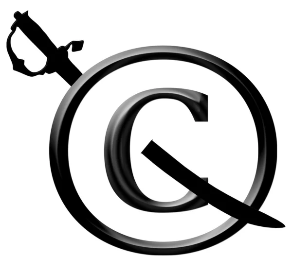 3D Black Copyright Infringement Notice Icon — Stock Photo, Image