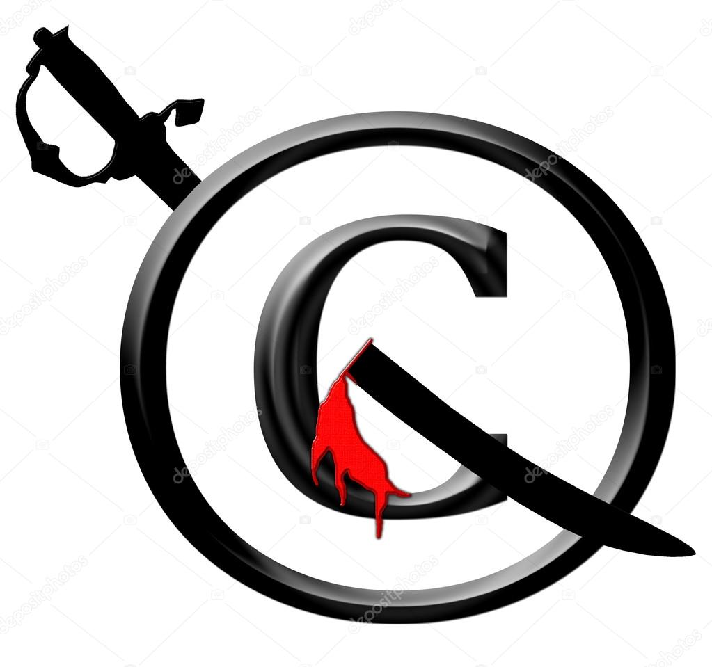 3D Black and Red Copyright Infringement Notice Icon