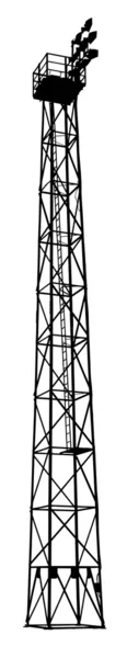 Campo de esportes Flood Light Tower Silhouette — Vetor de Stock