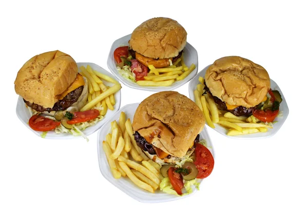 Combo de cuatro hamburguesas de queso —  Fotos de Stock