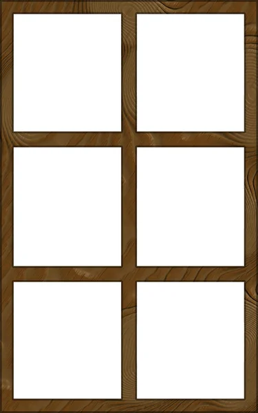 Isolated Window Frame 6W Contour — Stock Photo, Image