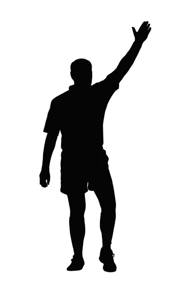 Arbitre de rugby décernant une pénalité ou essayer — Image vectorielle