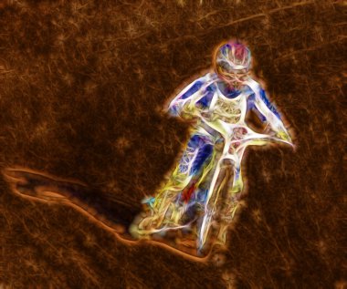 soyut dirt track motosiklet yarışçısı