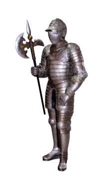 izole tam vücut vintage savaş zırh resim