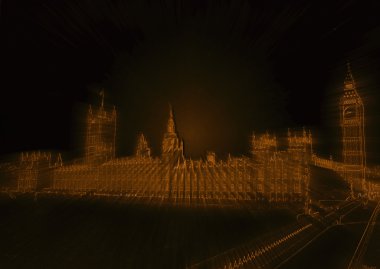 Altın abby westminster çizim ışınları ile izole