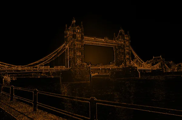 Aislado Golden London Bridge Obra de arte con Rayos —  Fotos de Stock