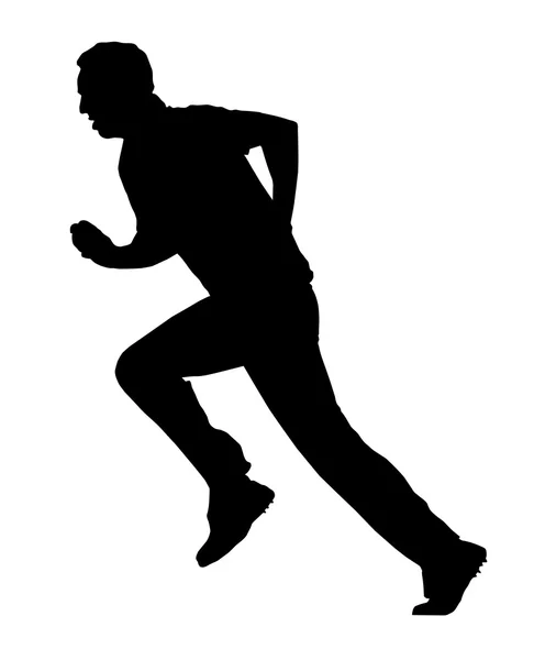 Silhouette de sport - Cricket Bowler Run-Up — Image vectorielle