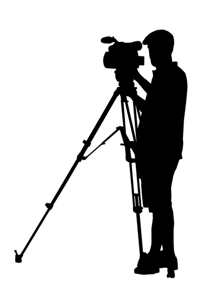 Silhouette of Movie Cameraman — Stock Vector