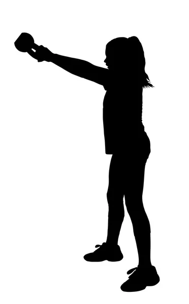 Silhouette d'exercice de fitness fille — Image vectorielle