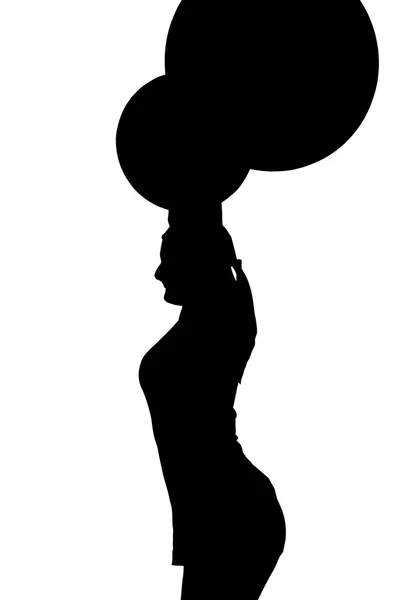 Lady Weight Lifter Silhouette — Stock Vector